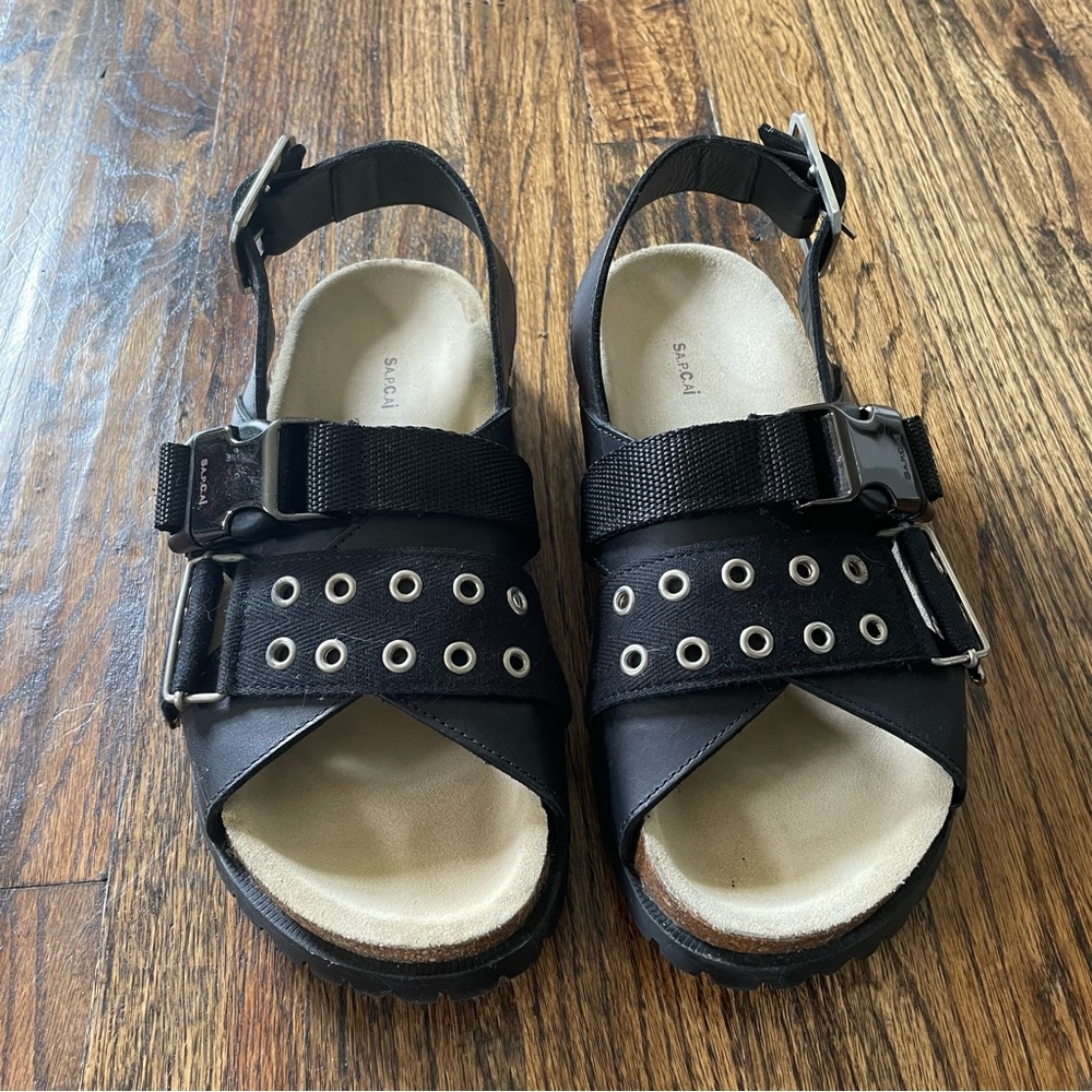 Sacai Black Studded Sandals